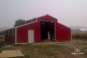 Red barn truss building